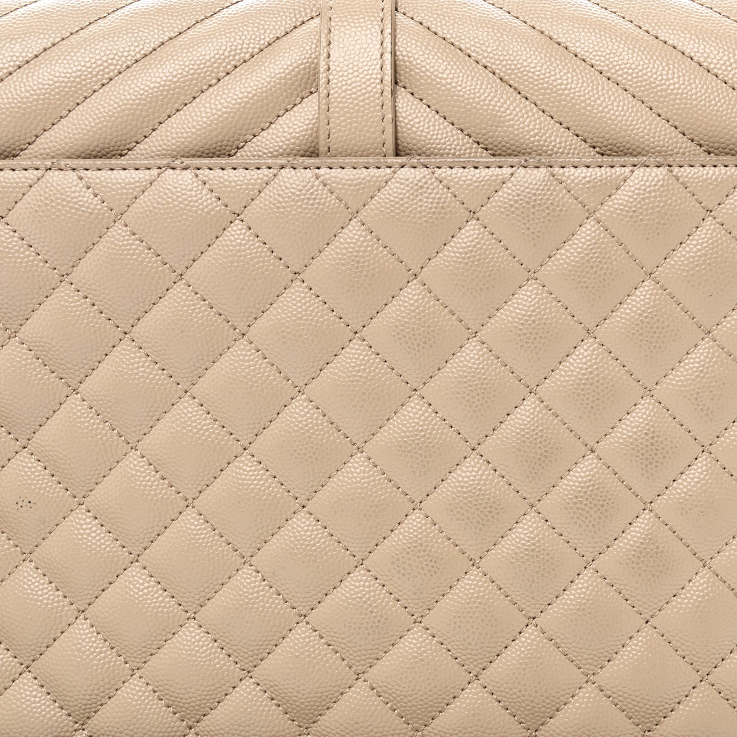 Grain De Poudre Mixed Matelasse Large Triquilt Monogram Satchel Dark Beige