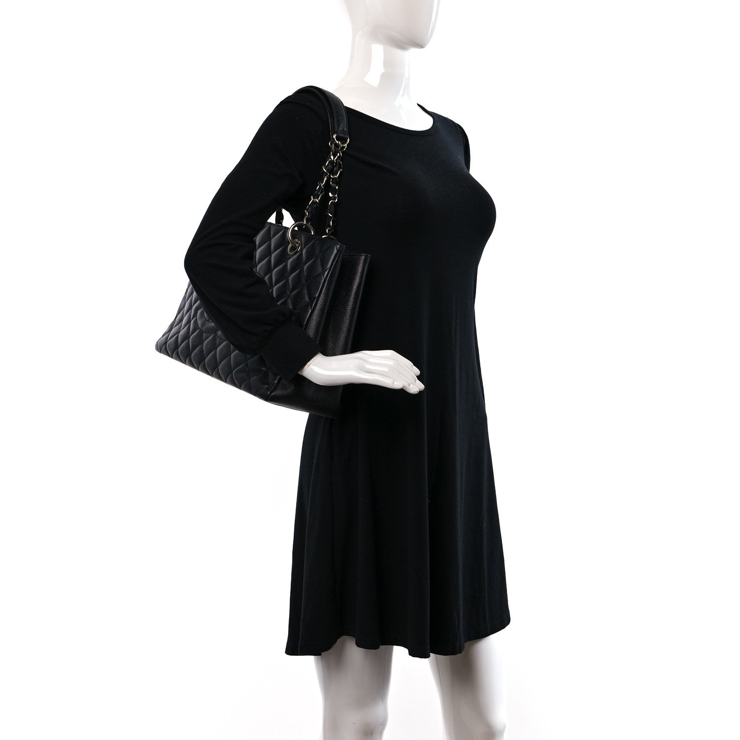 Chanel Caviar Quilted Grand Shopping Tote GST Black 2 of 10