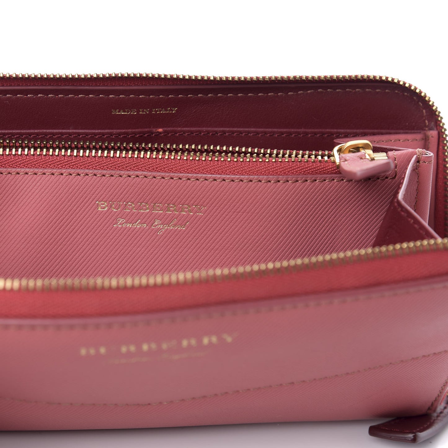 Trench Calfskin Zip Around Wallet Blossom Pink