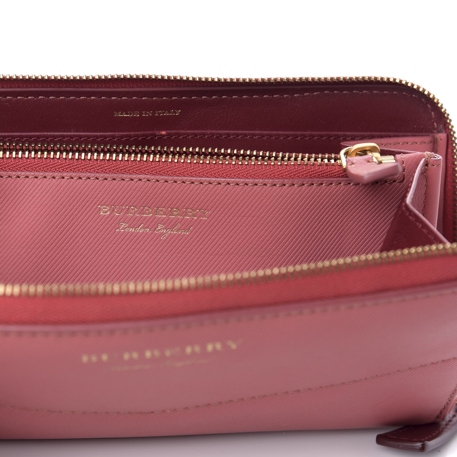 Burberry Trench Calfskin Zip Around Wallet Blossom Pink 7 of 9