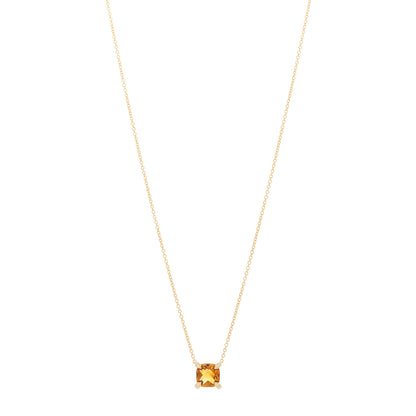 David Yurman 18K Yellow Gold Diamond Citrine 7mm Petite Chatelaine Pendant Necklace 1 of 5