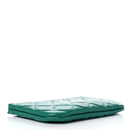 Chanel Caviar Quilted Small Cosmetic Case Green 3 of 7