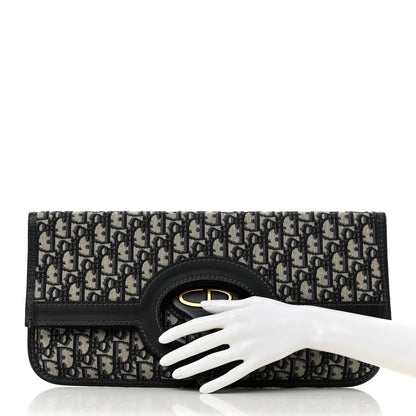 Christian Dior Oblique Fold Over Clutch Blue 2 of 8