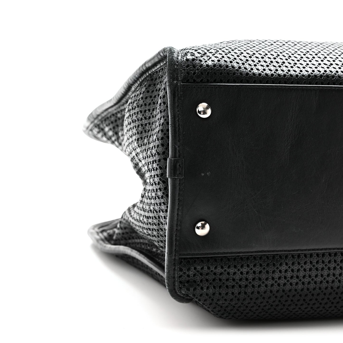 Calfskin Perforated Up In The Air Tote Black