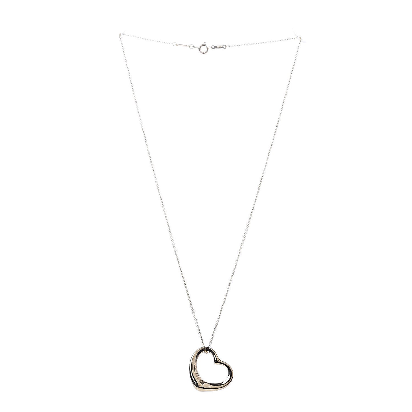 18K Yellow Gold 22mm Elsa Peretti Open Heart Pendant Necklace
