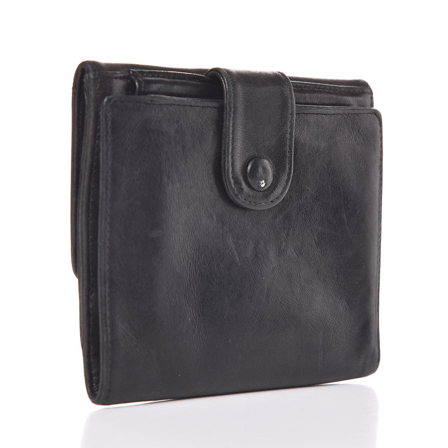 Lambskin Timeless CC Compact French Wallet Black