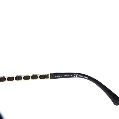 Chanel Metal Calfskin CC Chain Pilot Sunglasses 5439-Q Black 6 of 8