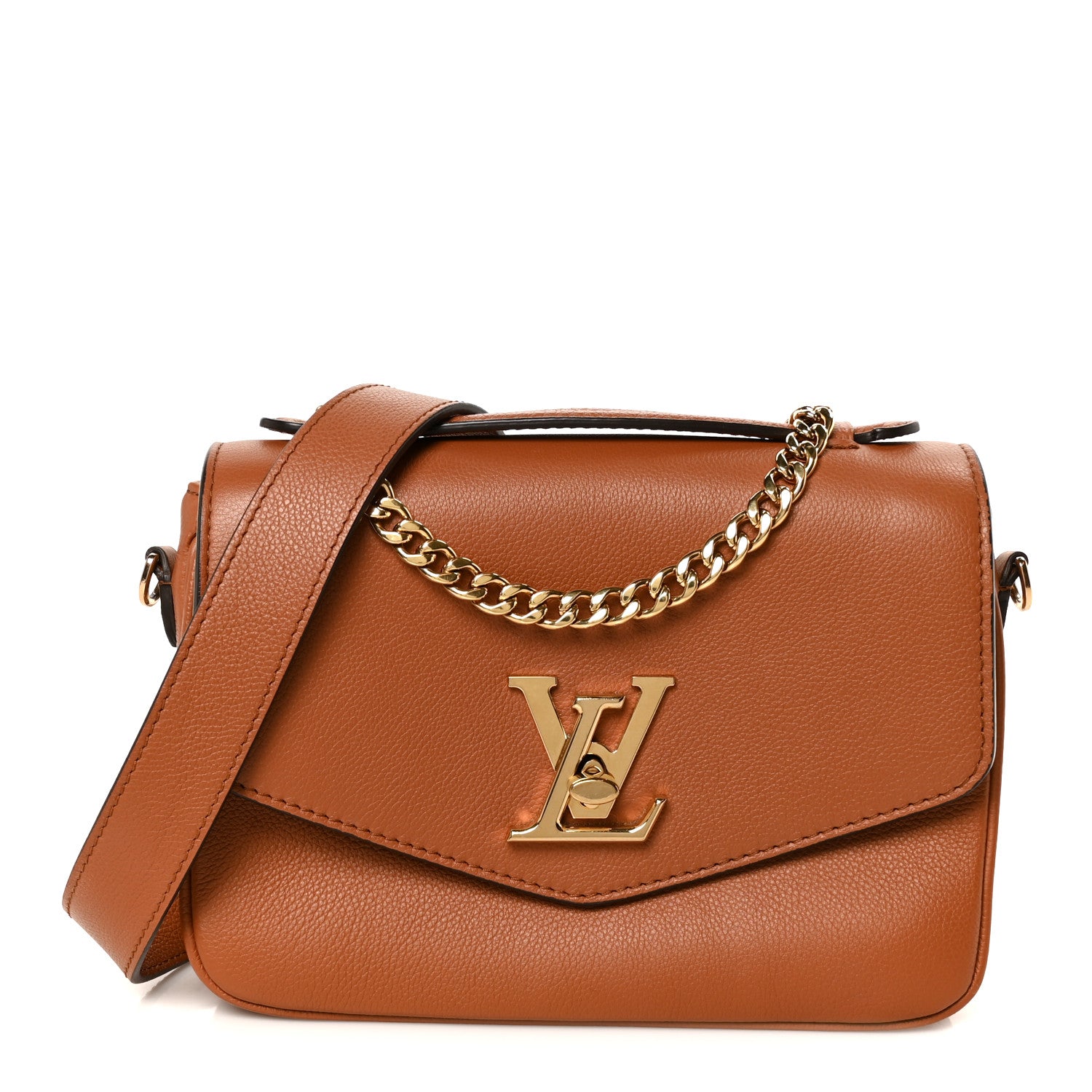 Louis Vuitton Grained Calfskin Lockme Oxford Cognac 1 of 13