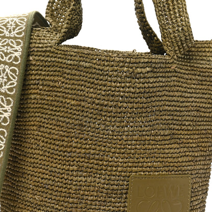 Loewe Raffia Mini Slit Tote Bag Natural Olive 7 of 9