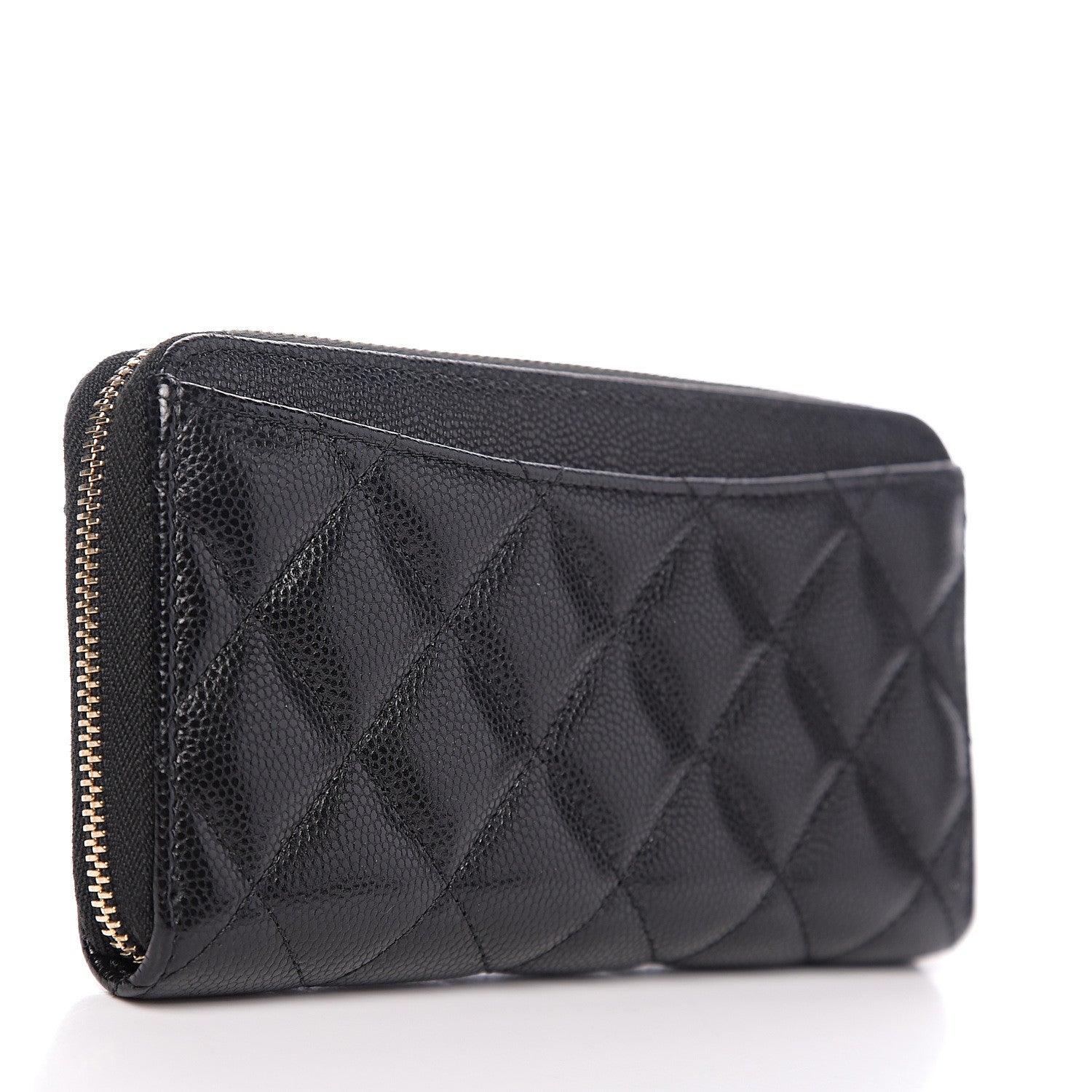 Chanel Caviar Quilted Small Zip Around Wallet Black 2 of 7