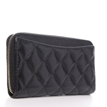 Chanel Caviar Quilted Small Zip Around Wallet Black 2 of 7