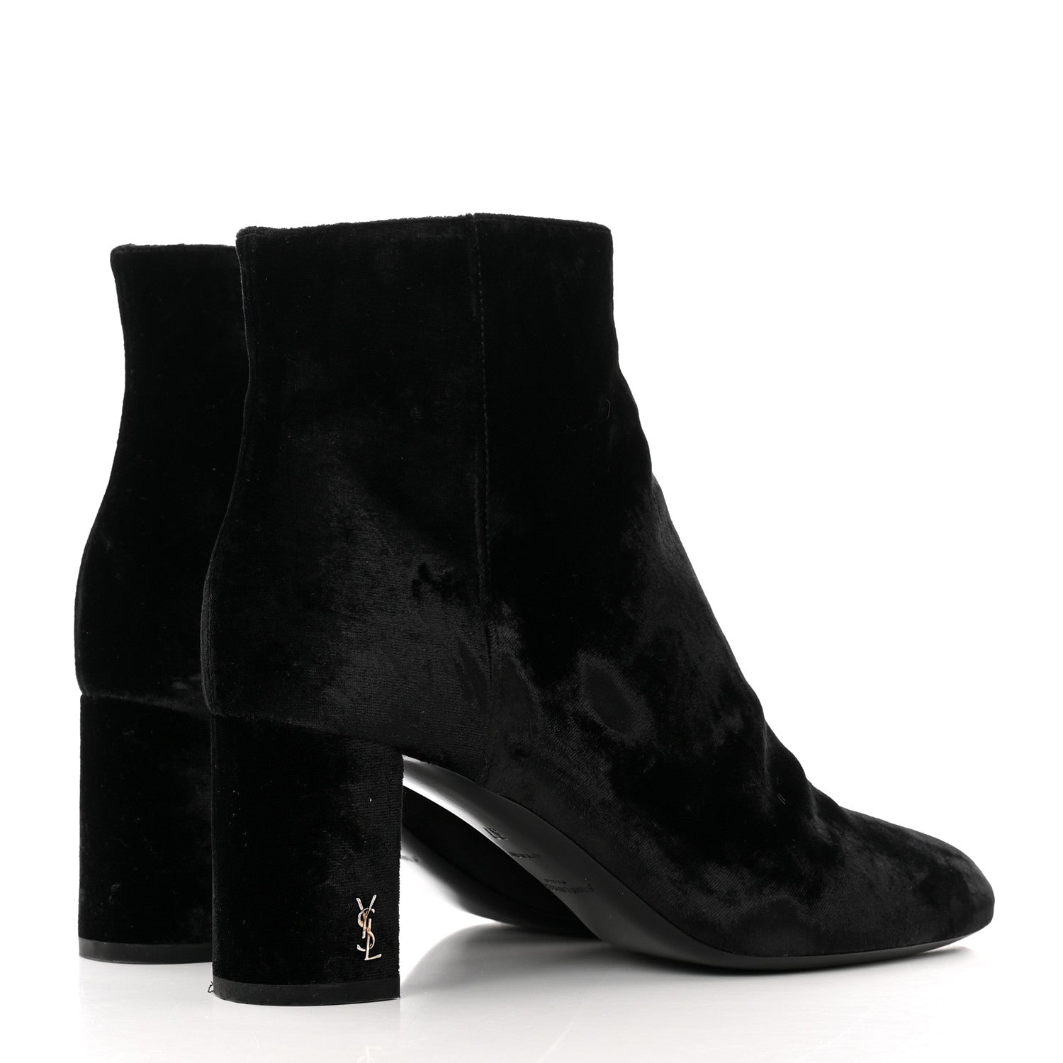 Saint Laurent Velvet Loulou Ankle Boots 37 Black 4 of 9