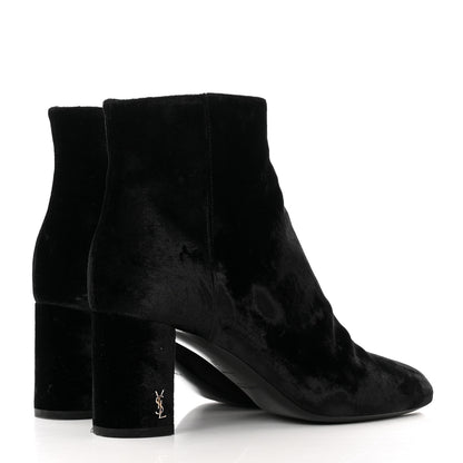 Saint Laurent Velvet Loulou Ankle Boots 37 Black 4 of 9