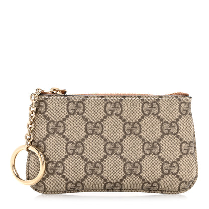 Gucci GG Supreme Monogram Selleria Key Case Brown 1 of 8