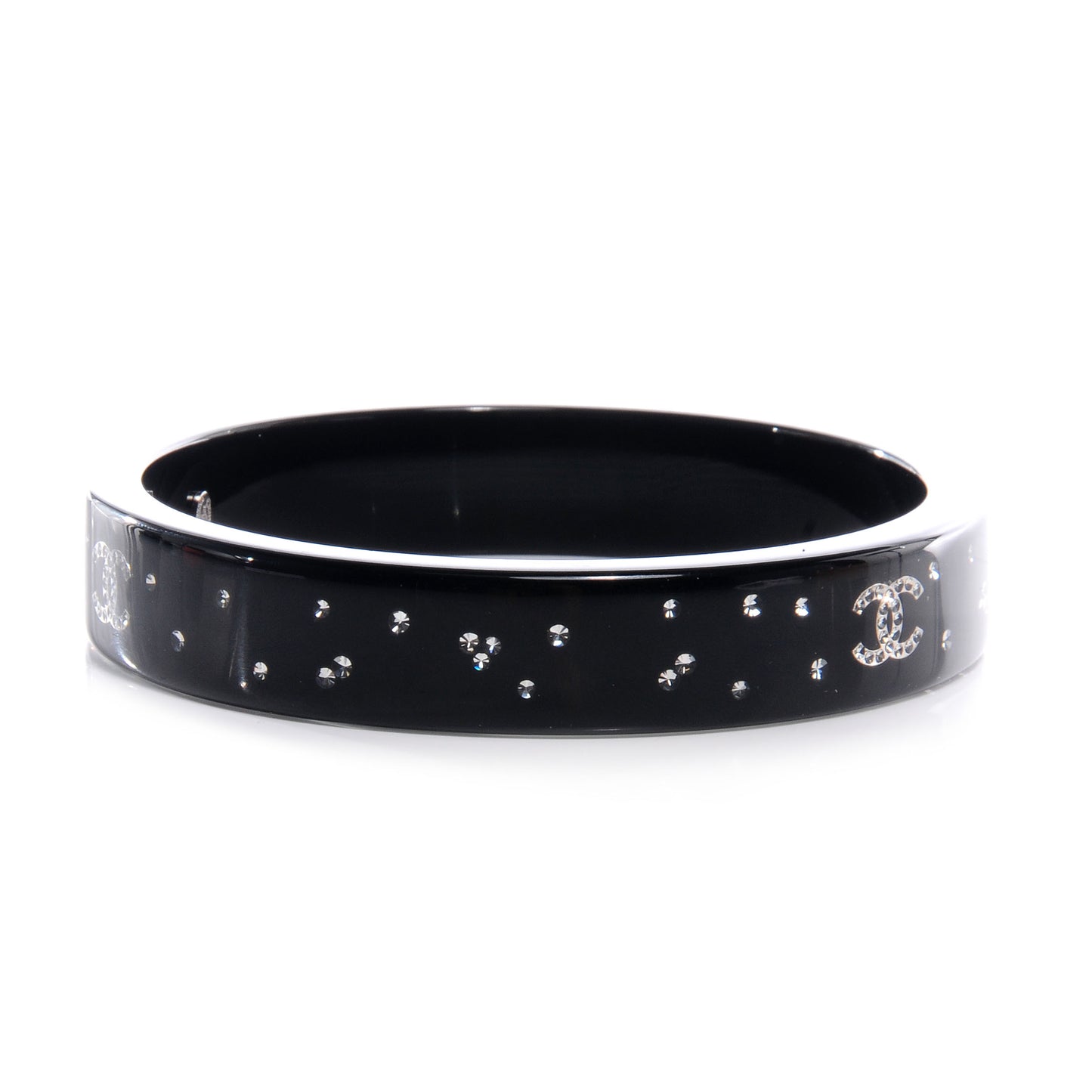 Resin Crystal CC Bangle Black
