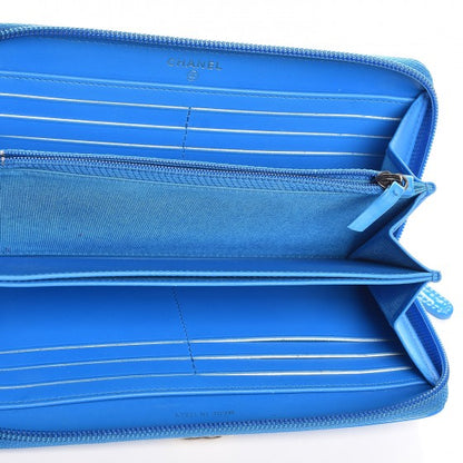 Chanel Patent Quilted Boy Zip Around Wallet Light Blue 5 of 8