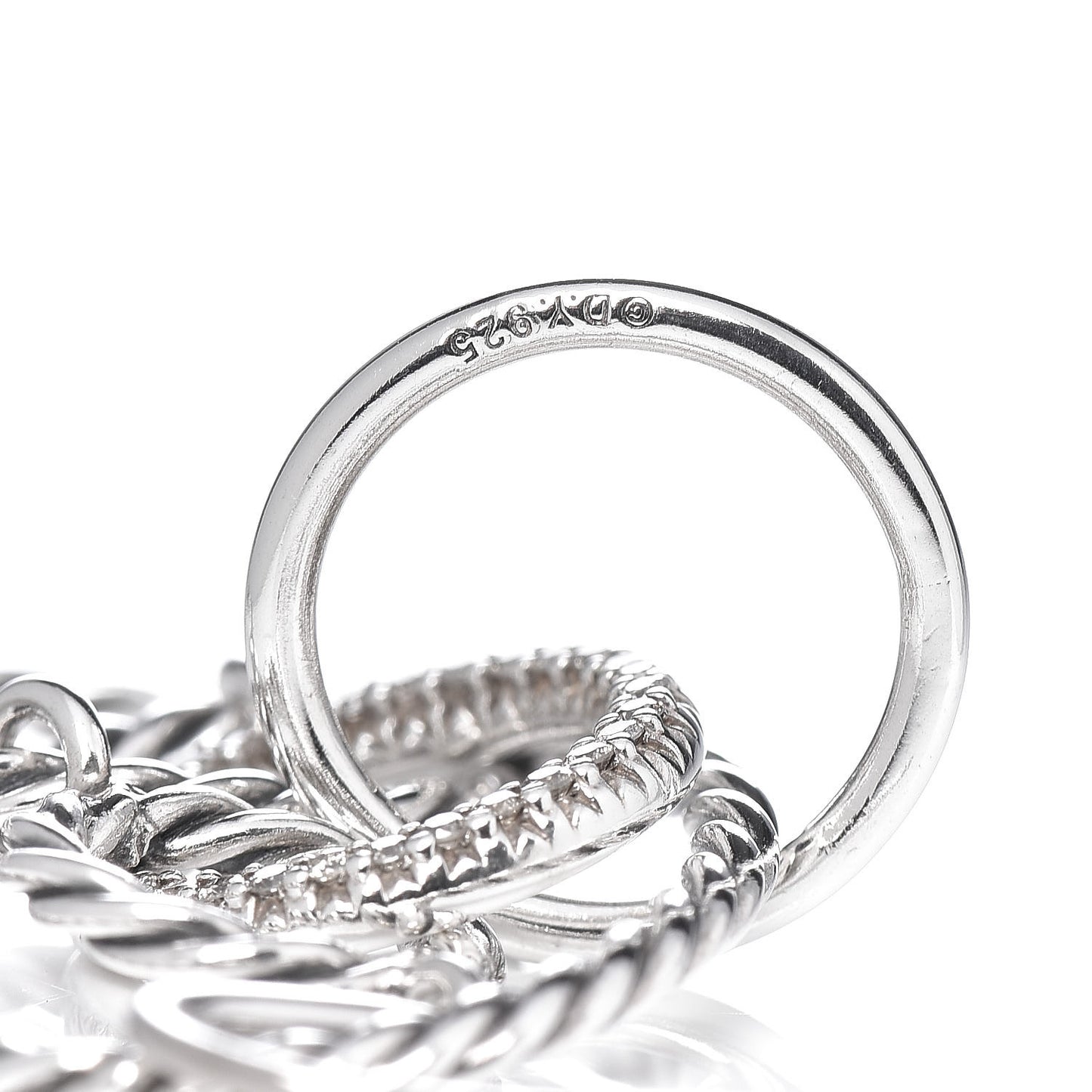 Sterling Silver Diamond Mobile Drop Earrings