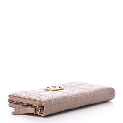 Gucci Calfskin Matelasse Pearly GG Marmont Zip Around Wallet Porcelain Rose 4 of 7