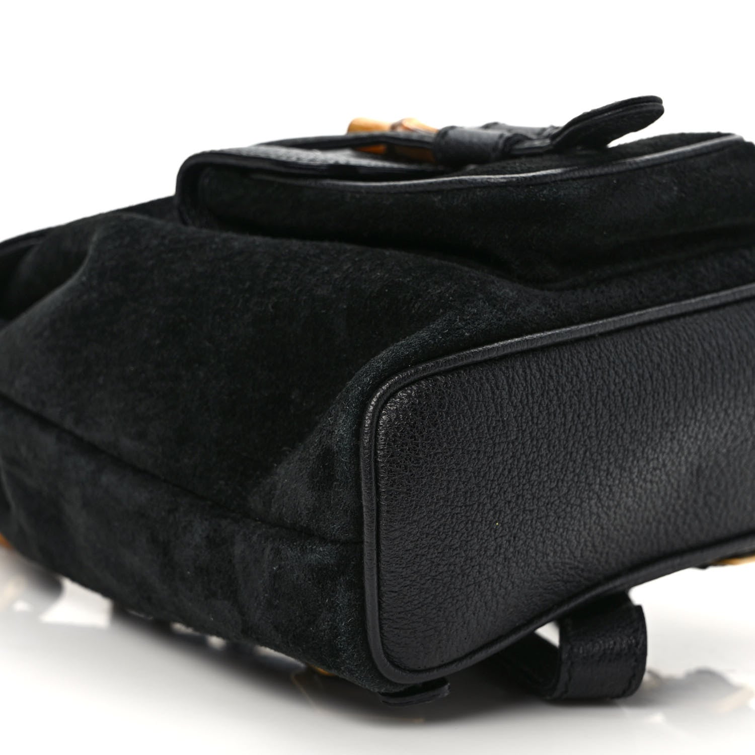 Gucci Calfskin Suede Bamboo Mini Backpack Black 8 of 12