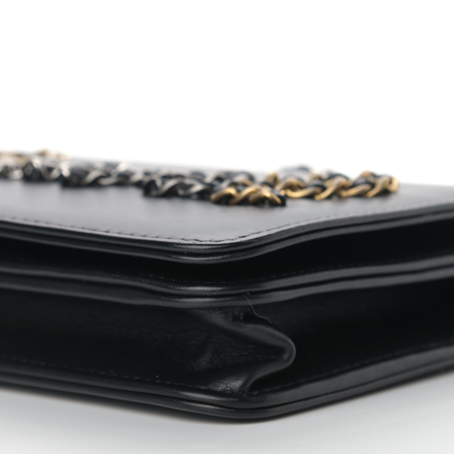 Chanel Calfskin Chain 20s Signe Wallet on Chain WOC Black 9 of 11