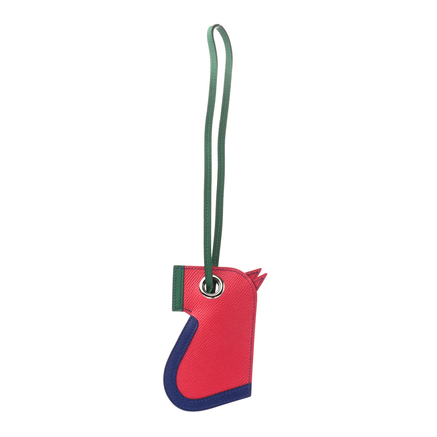 Hermes Epsom Camail Key Holder Rose Extreme Bleu Electrique Vert Vertigo 1 of 4
