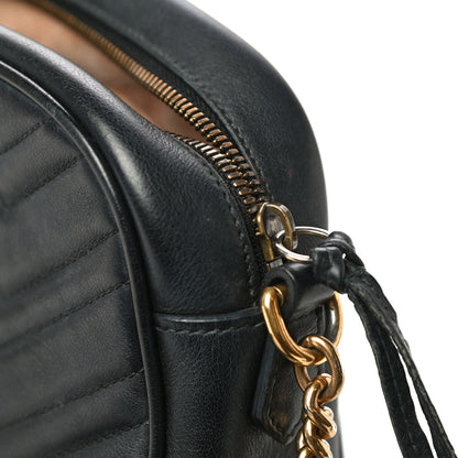 Gucci Calfskin Matelasse Small GG Marmont Chain Shoulder Bag Black 14 of 15