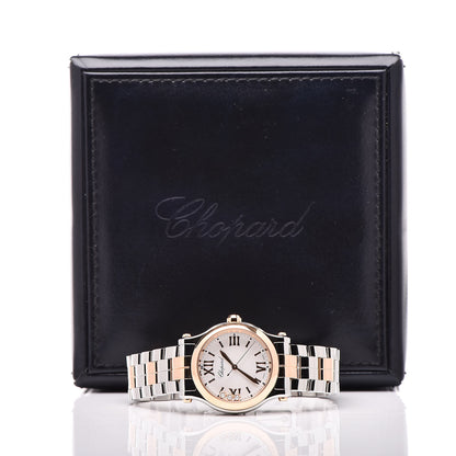 Chopard Stainless Steel 18K Rose Gold 3 Diamond 30mm Happy Sport Quartz Watch 8 of 8