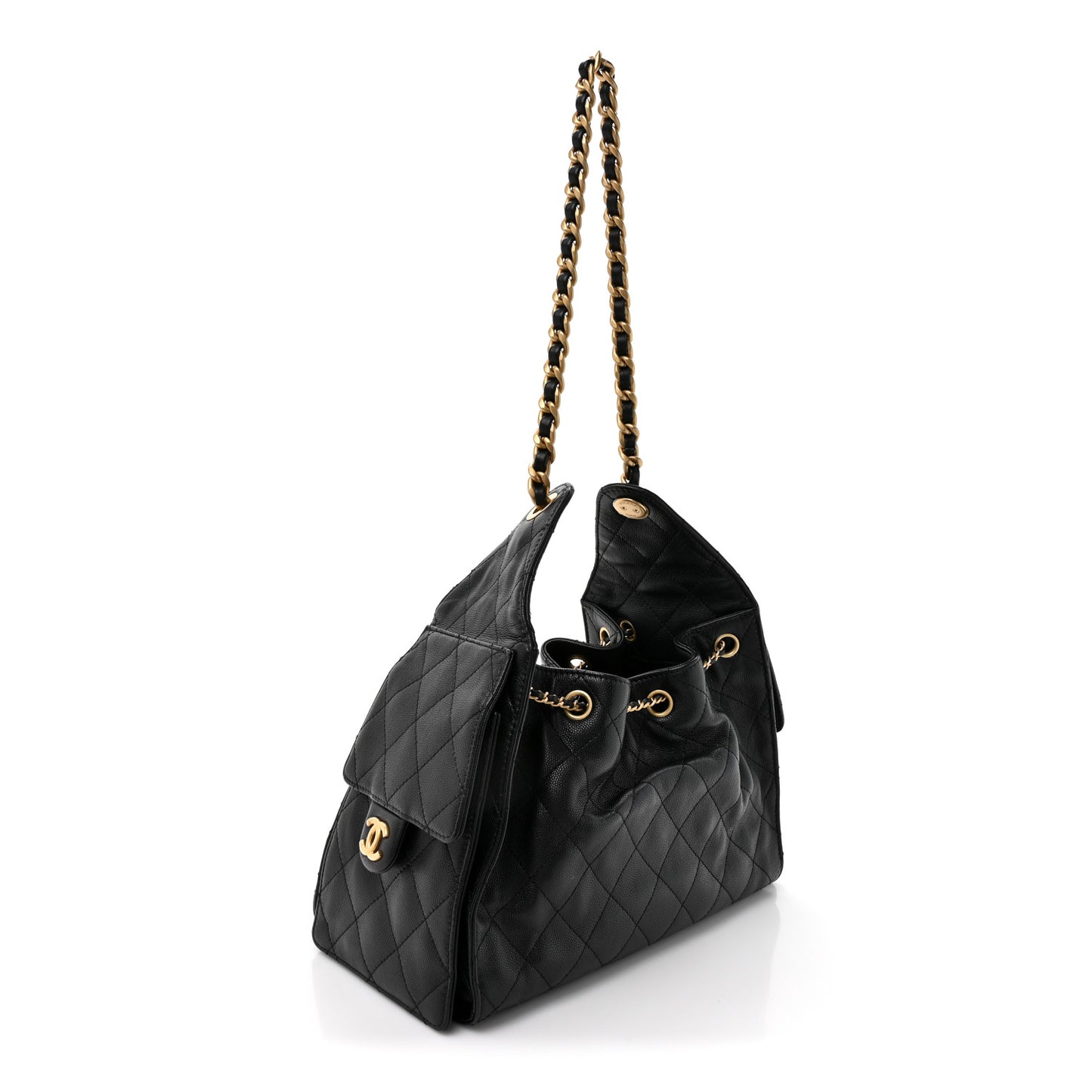 Caviar Quilted Small Chanel 25 Handbag Black