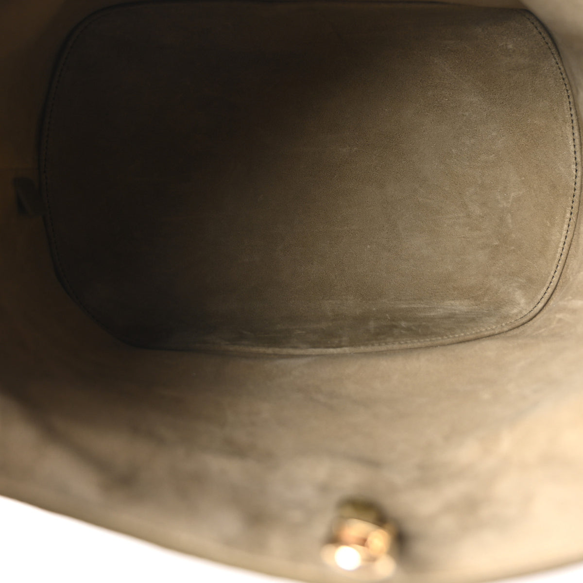 Grained Calfskin Medium Medaillon Bucket Bag Khaki