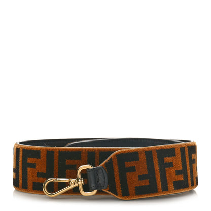 Fendi Velvet Tapestry FF Strap You Tobacco 1 of 3