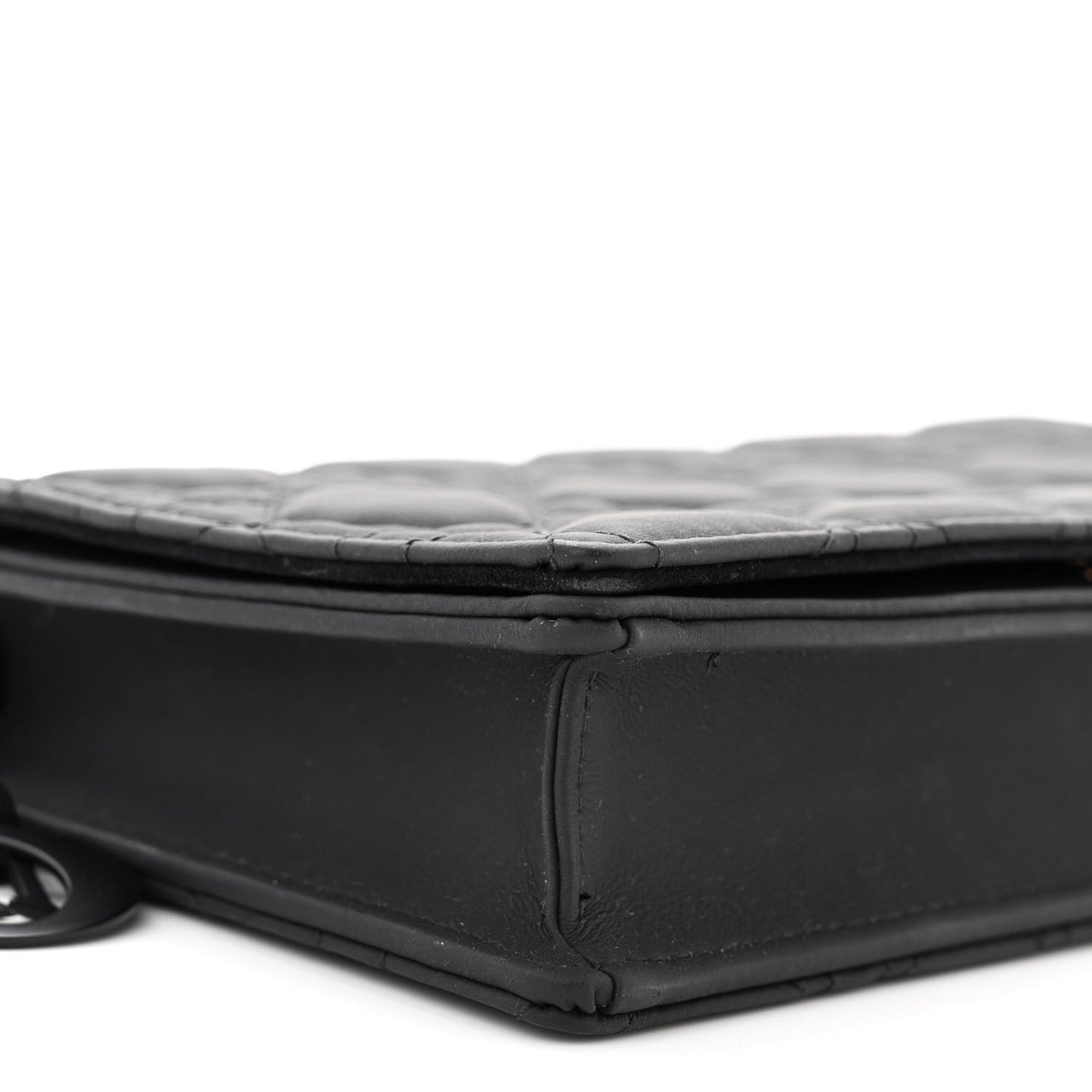 Ultra Matte Calfskin Cannage Lady Dior Clutch Black