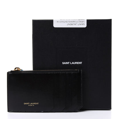 Saint Laurent Calfskin 5 Fragments Zip Pouch Card Holder Black 9 of 9