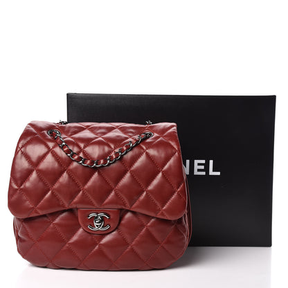 Chanel Lambskin Quilted Large 3 Flap Rouge Fonce 15 of 15