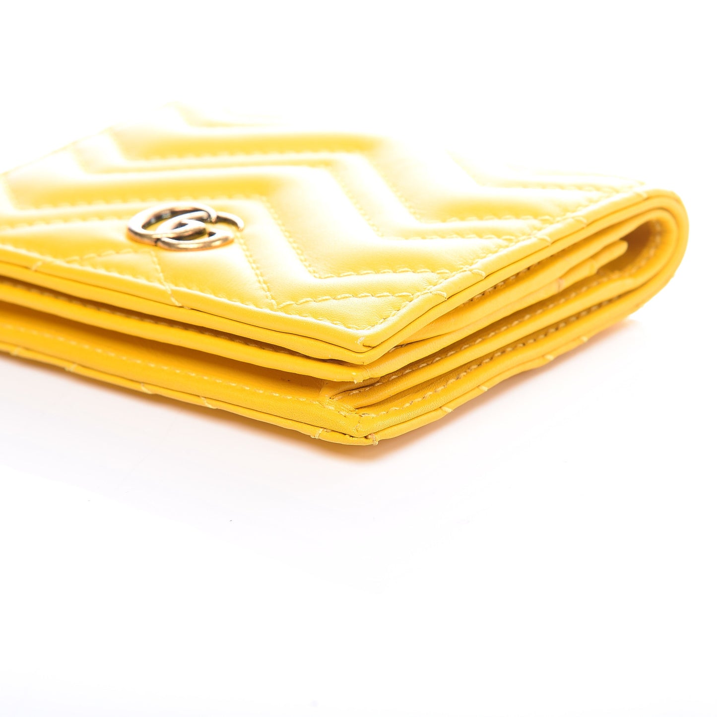 Calfskin Matelasse GG Marmont Card Case Stone Topaz