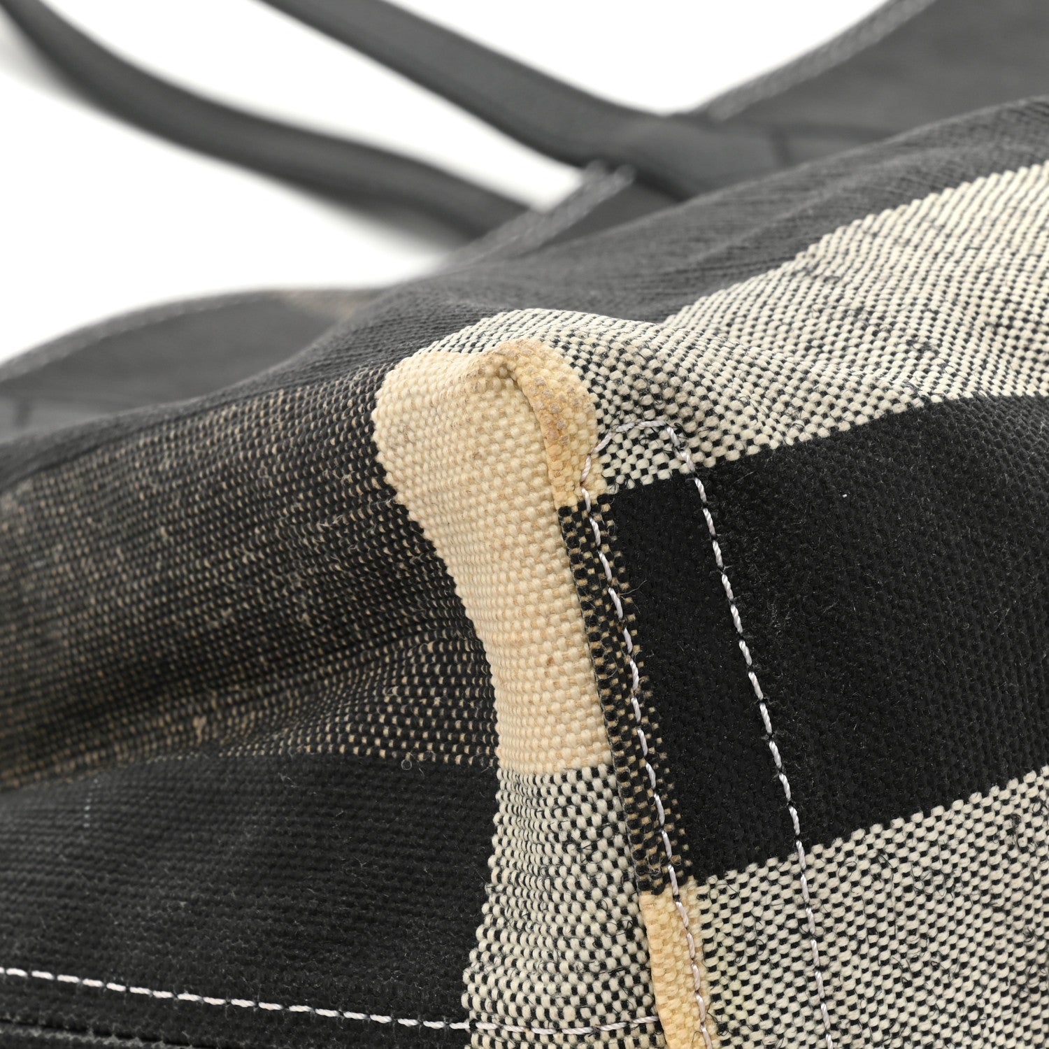 Burberry Coated Canvas Mega Check Medium Doodle Tote Black White 12 of 15