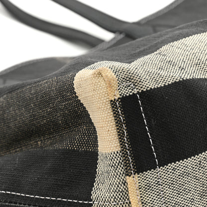 Burberry Coated Canvas Mega Check Medium Doodle Tote Black White 12 of 15