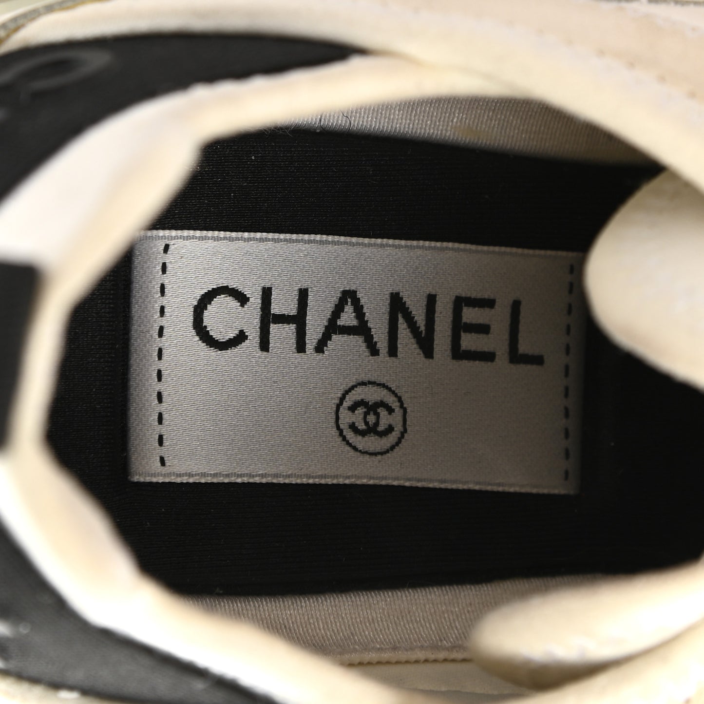 Fabric Calfskin Suede CC Sneakers 36 Grey White Pink