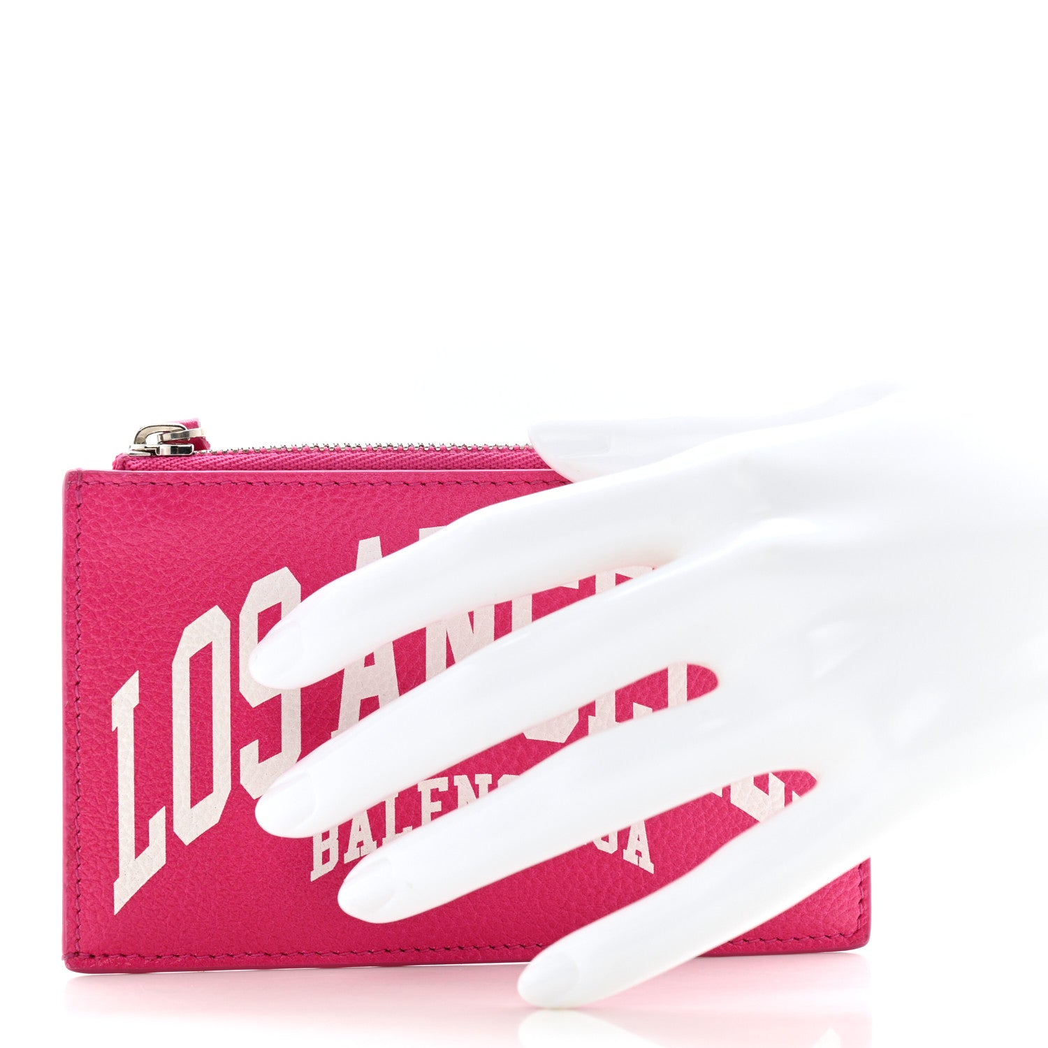 Balenciaga Grained Calfskin Large Cash Long Coin Card Holder Hot Pink 2 of 10