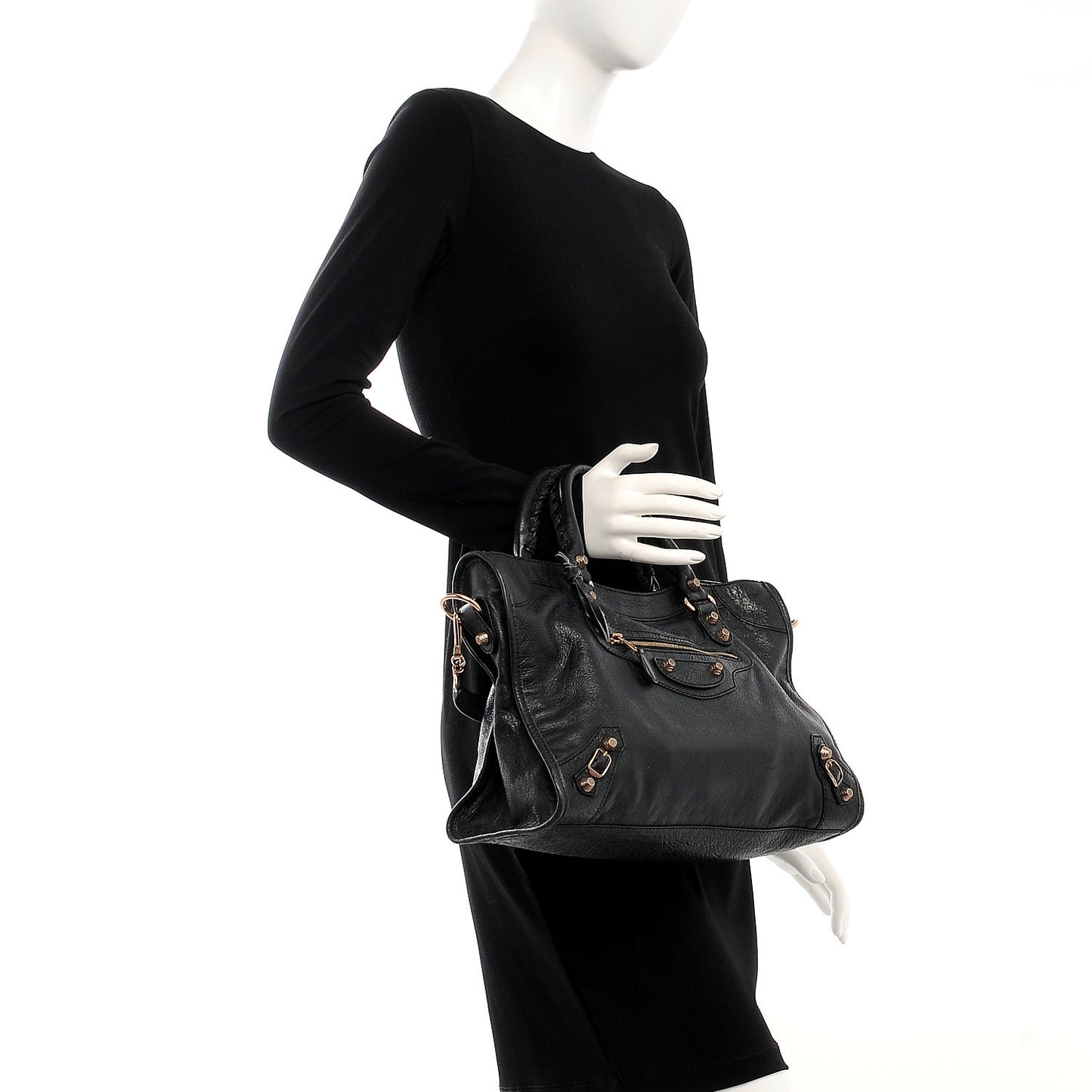 Agneau Giant 12 Rose Gold Hardware City Black