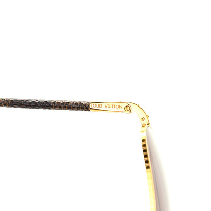 Louis Vuitton Damier Ebene Conspiration Pilote Aviator Sunglasses Gold 5 of 7
