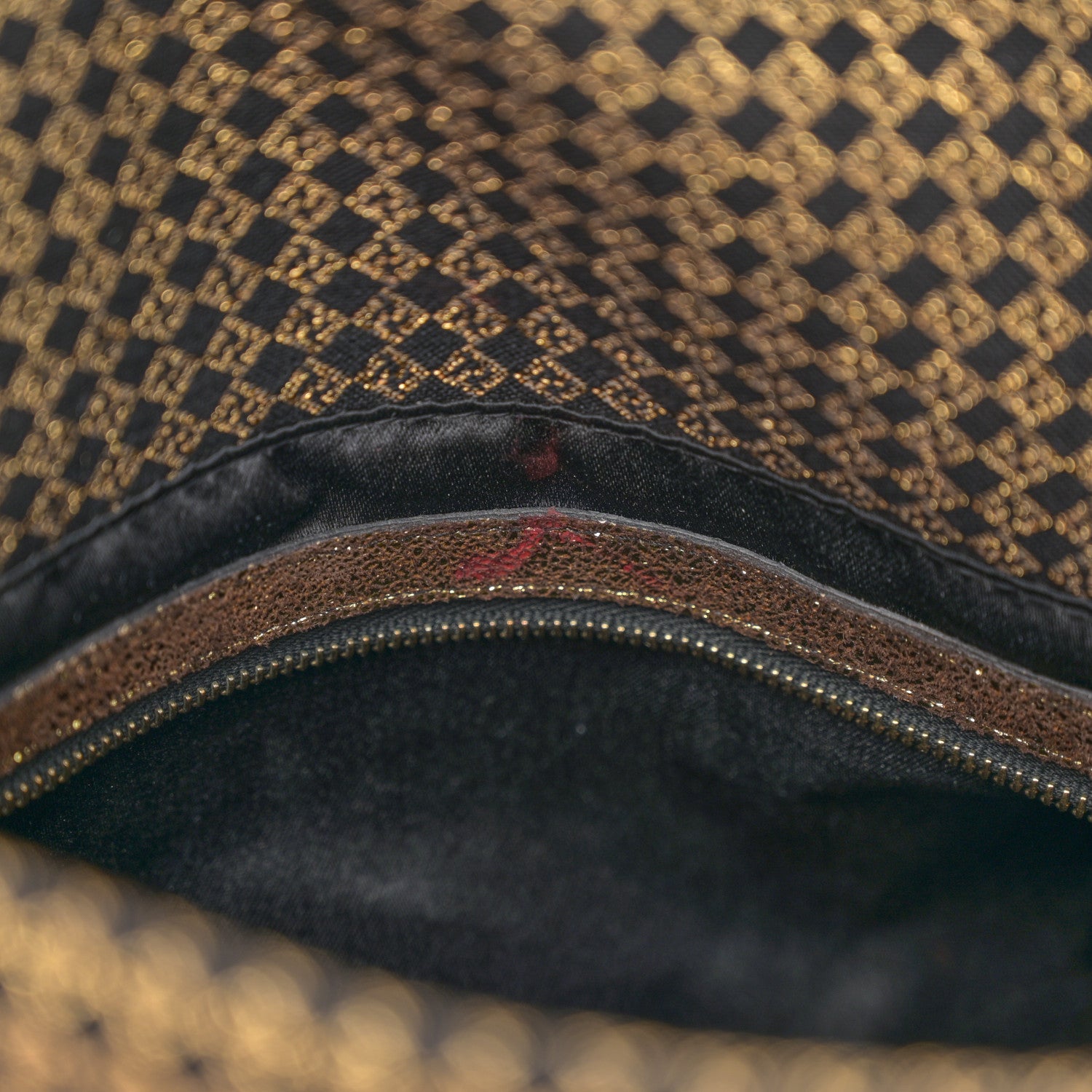 Fendi Micro Zucchino Baguette Black Gold 8 of 12