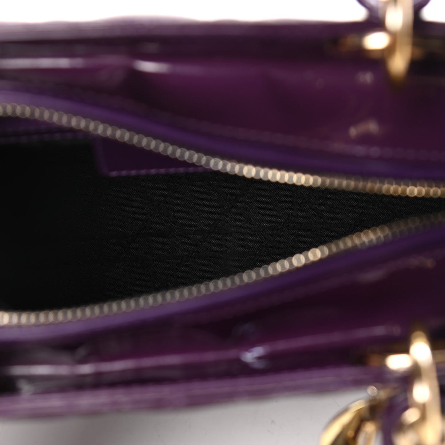 Patent Cannage Medium Lady Dior Purple