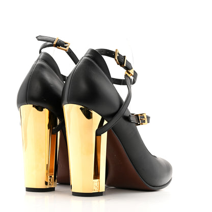 Fendi Vitello Delfina High Heel Pumps 39.5 Black 5 of 10