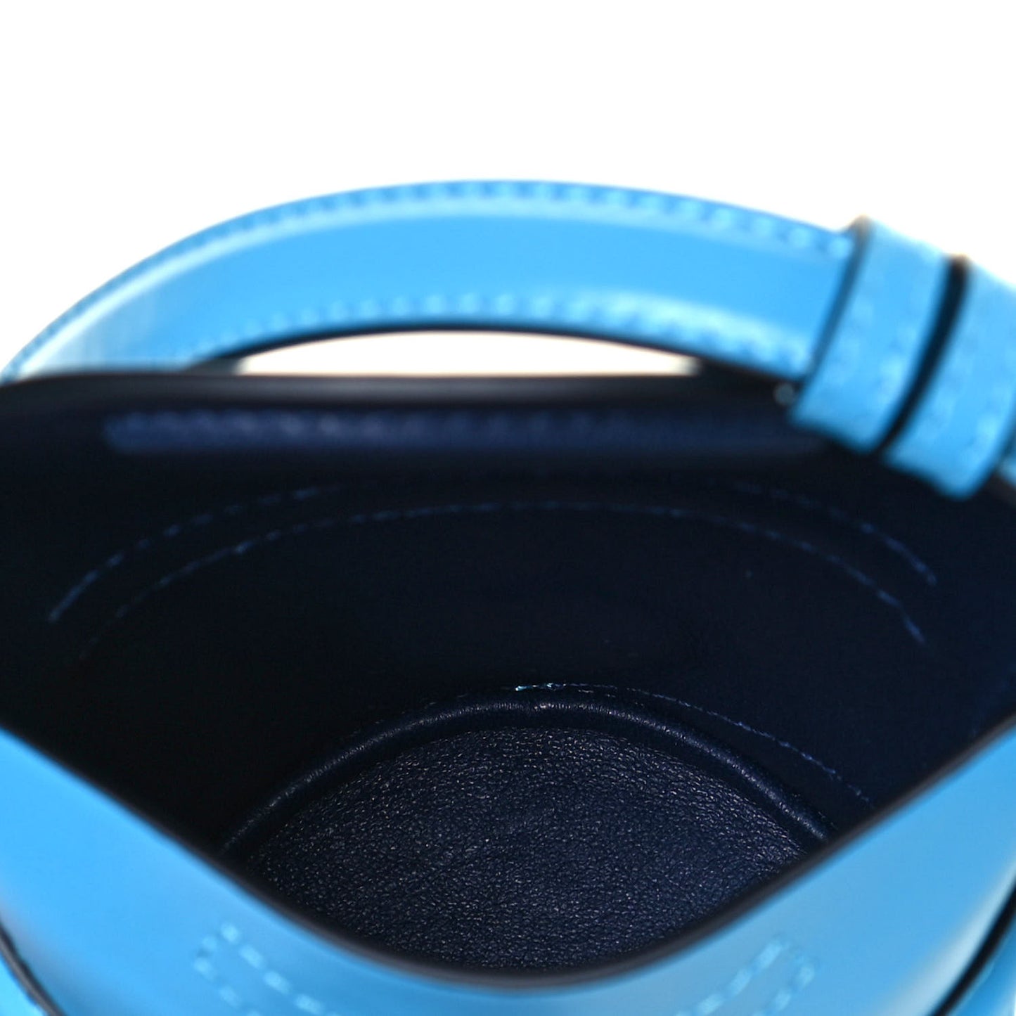 Calfskin The Curve Mini Shoulder Bag Cerulean