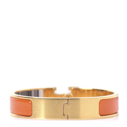 Hermes Enamel Narrow Clic Clac H Bracelet PM Orange 3 of 5