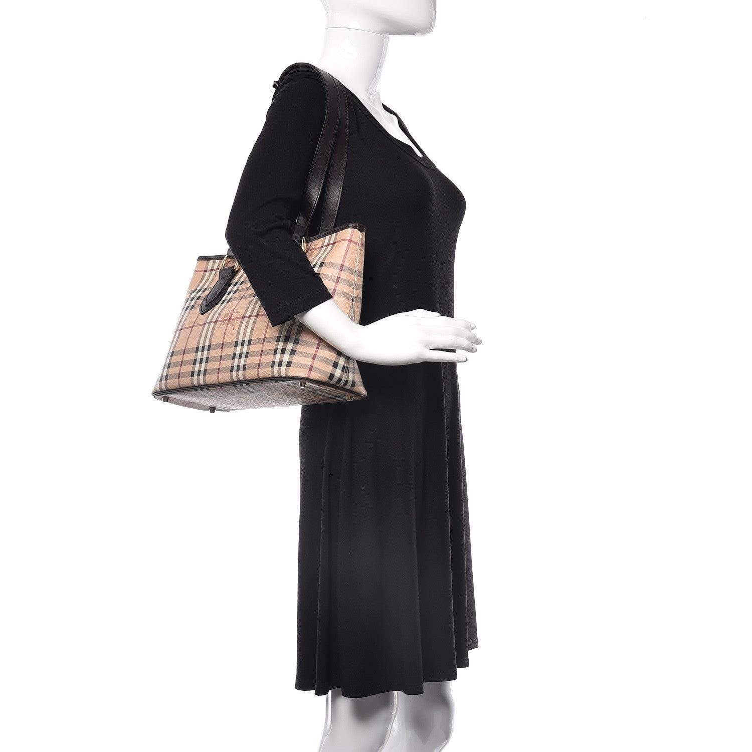 Burberry Haymarket Check Medium Regent Tote Chocolate 2 of 9