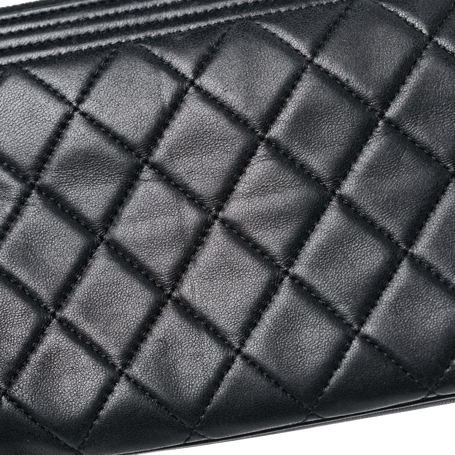Chanel Lambskin Quilted Small Boy Zipped Pouch Black 13 of 19