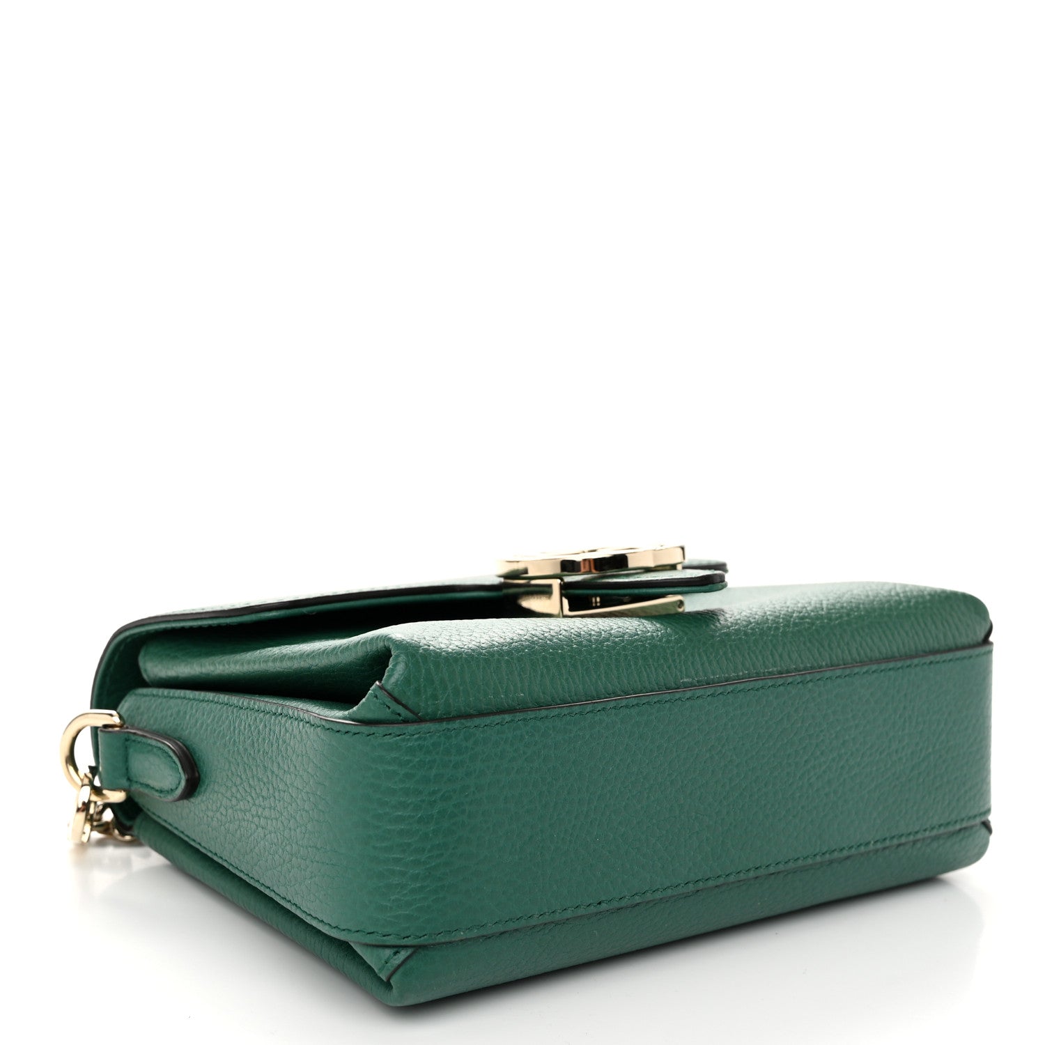 Gucci Dollar Calfskin Interlocking G Crossbody Bag Emerald 4 of 10