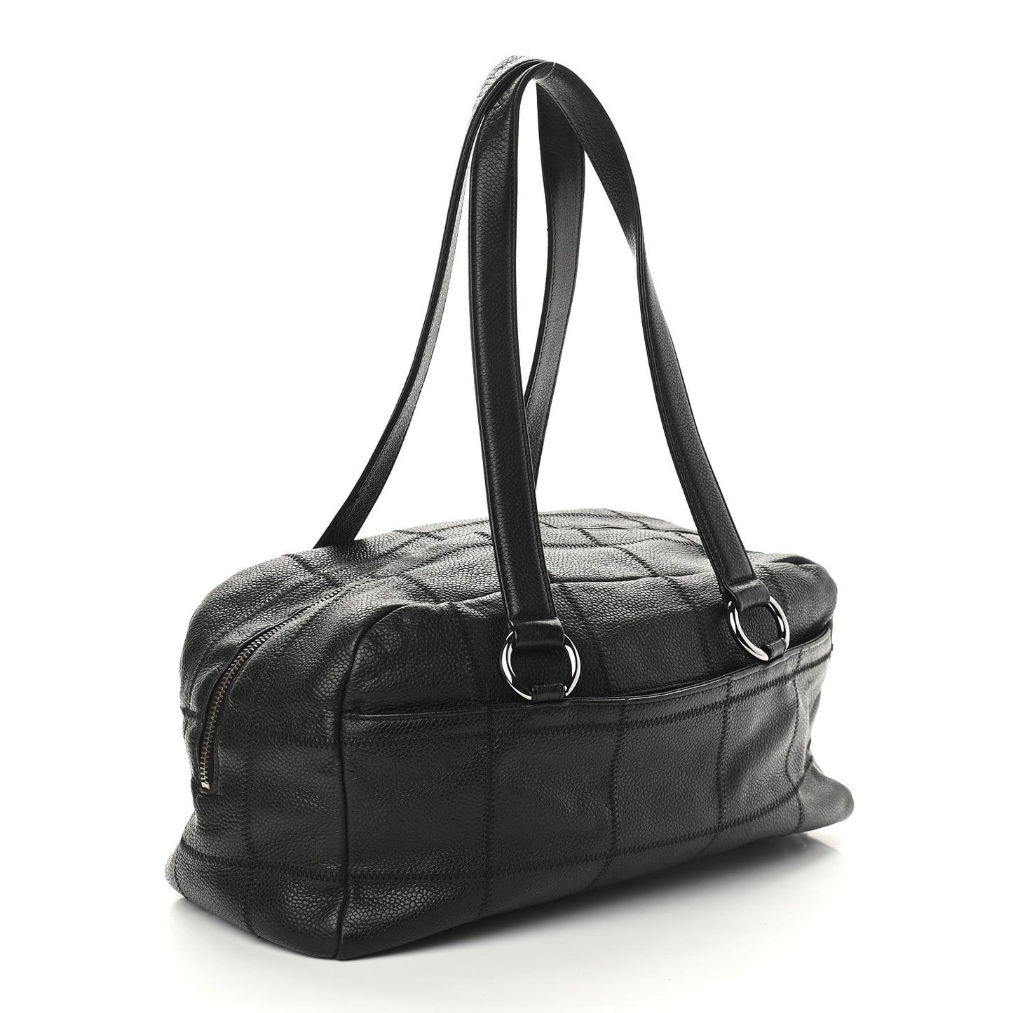 Caviar Square Stitched Tote Black