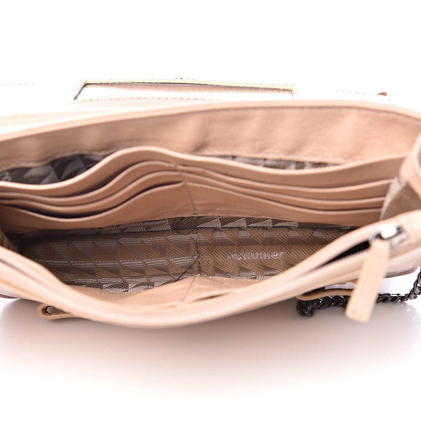 Lambskin Fringe PS1 Chain Wallet Beige